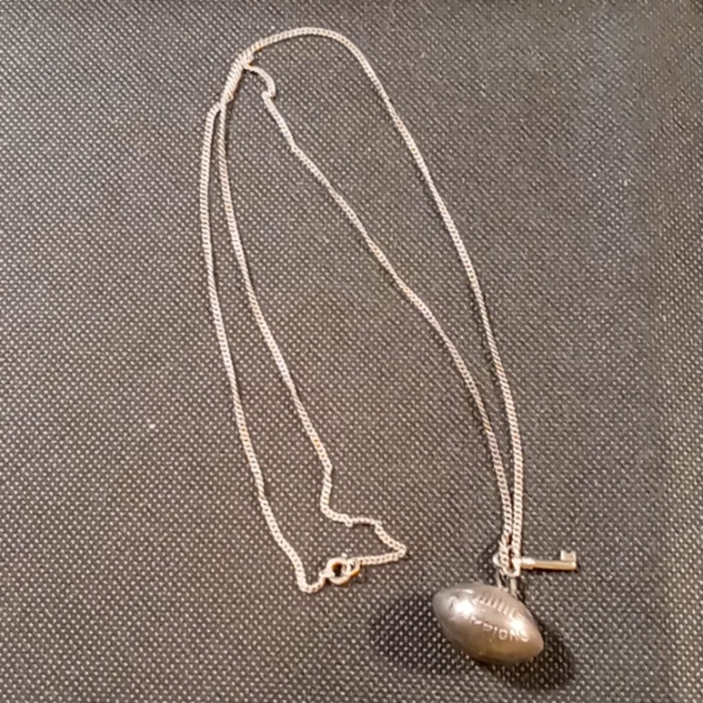 Vintage 1956 Sterling Silver Necklace with "Champions" Football Charm